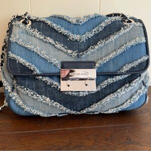 Michael Kors Blue Denim Shoulder Bag